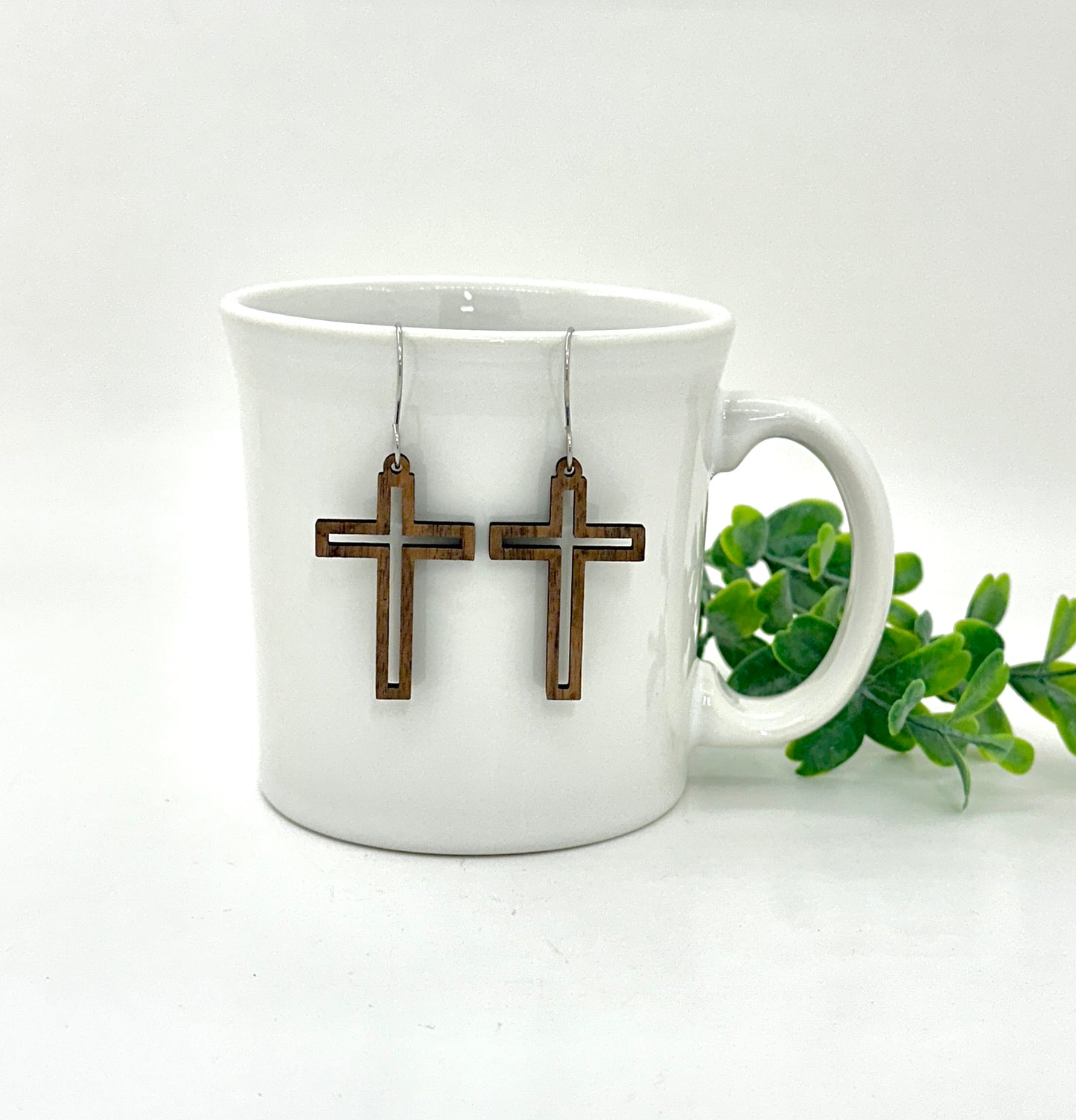 Cross dangle earrings