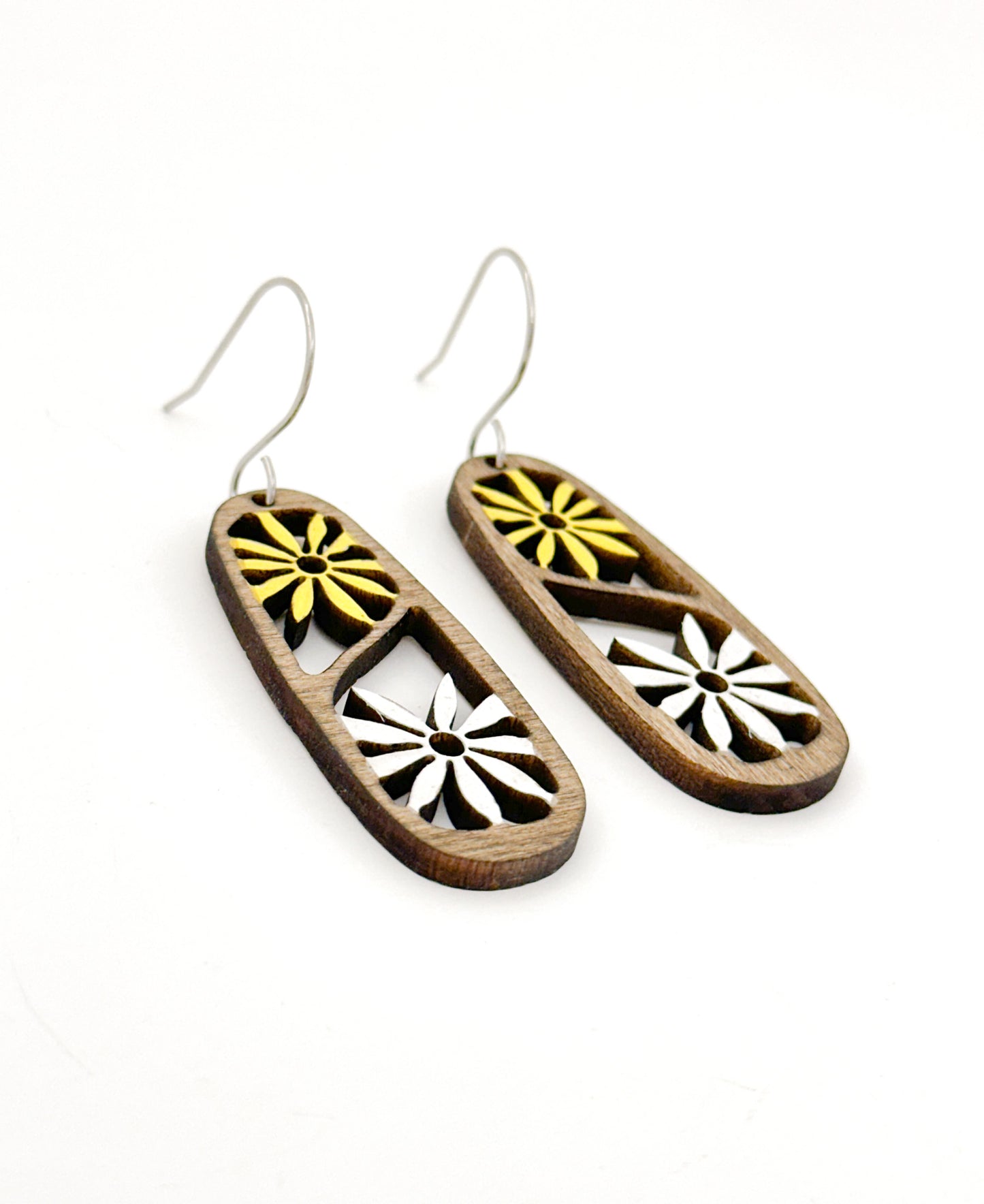 Flower Laser Cut Dangle Earrings