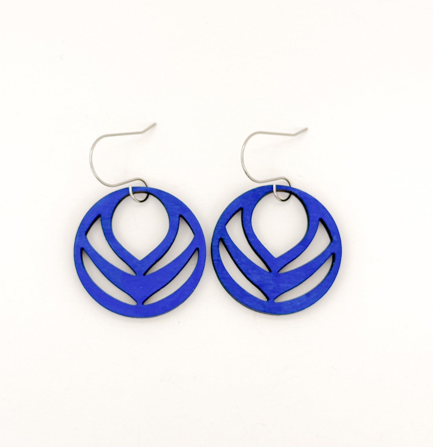 Round Geometric Cutout Earrings