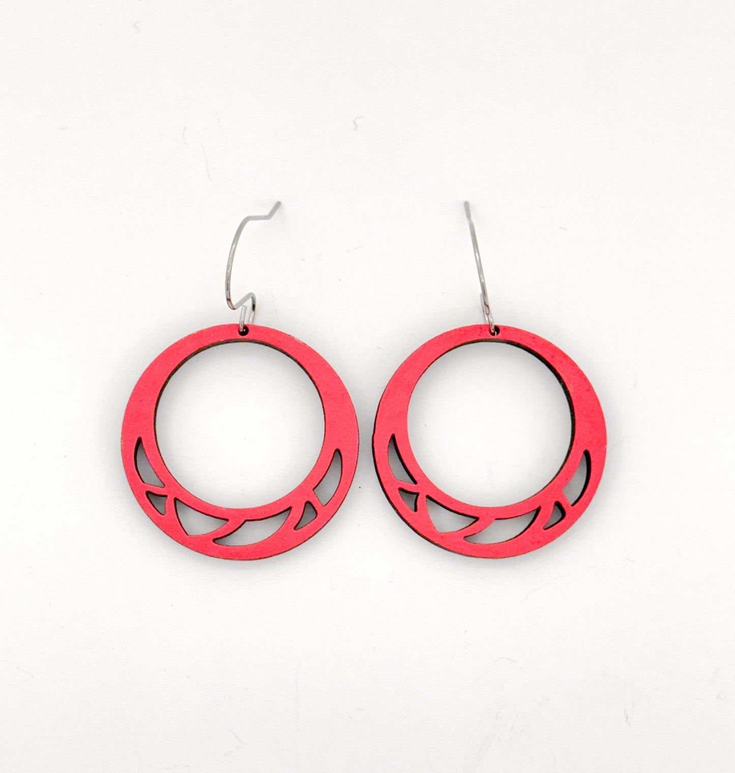 Round Geometric Cutout Earrings