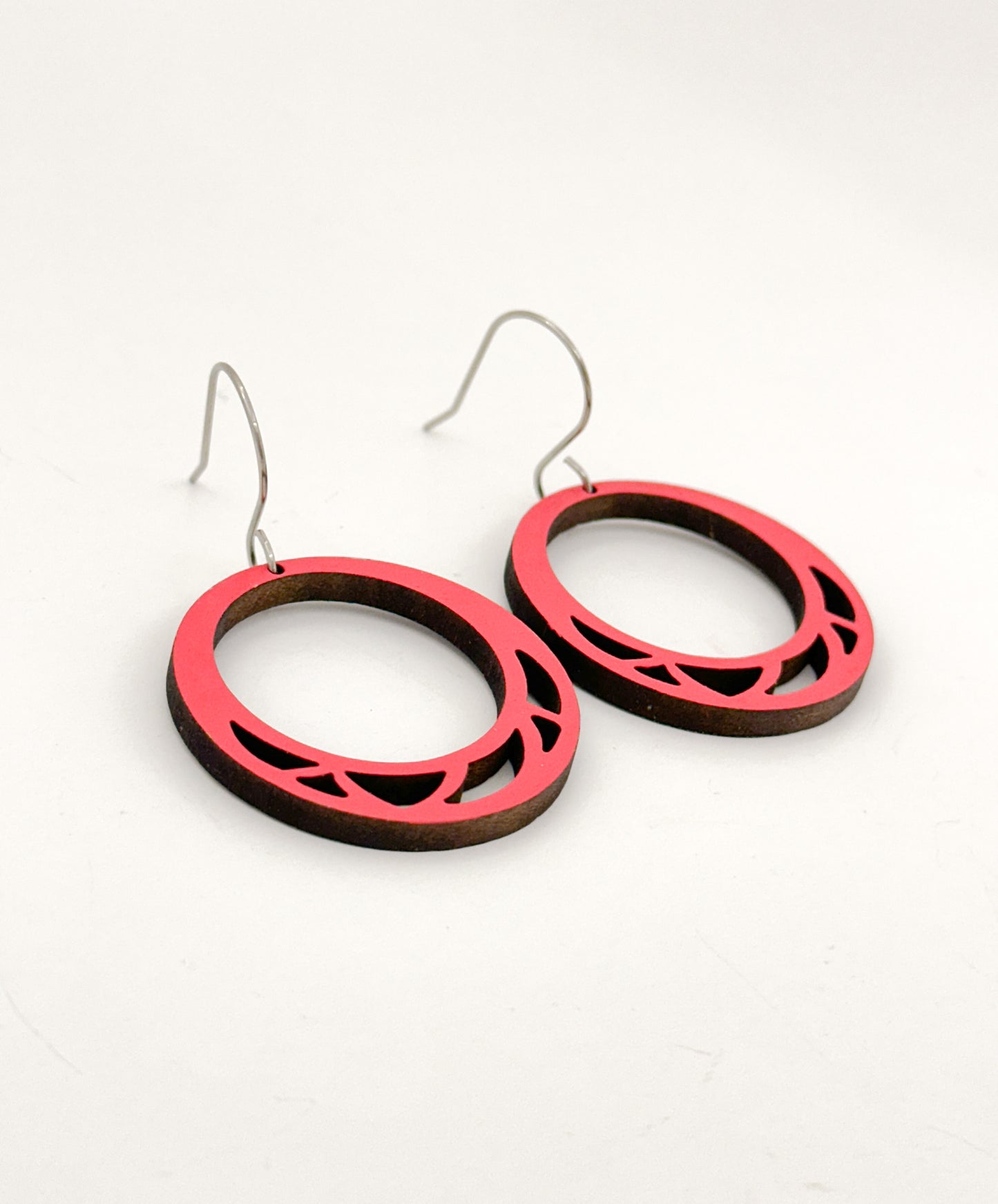 Round Geometric Cutout Earrings