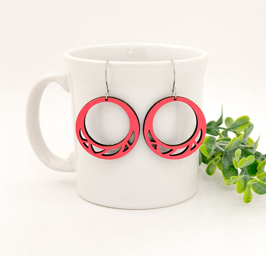 Round Geometric Cutout Earrings