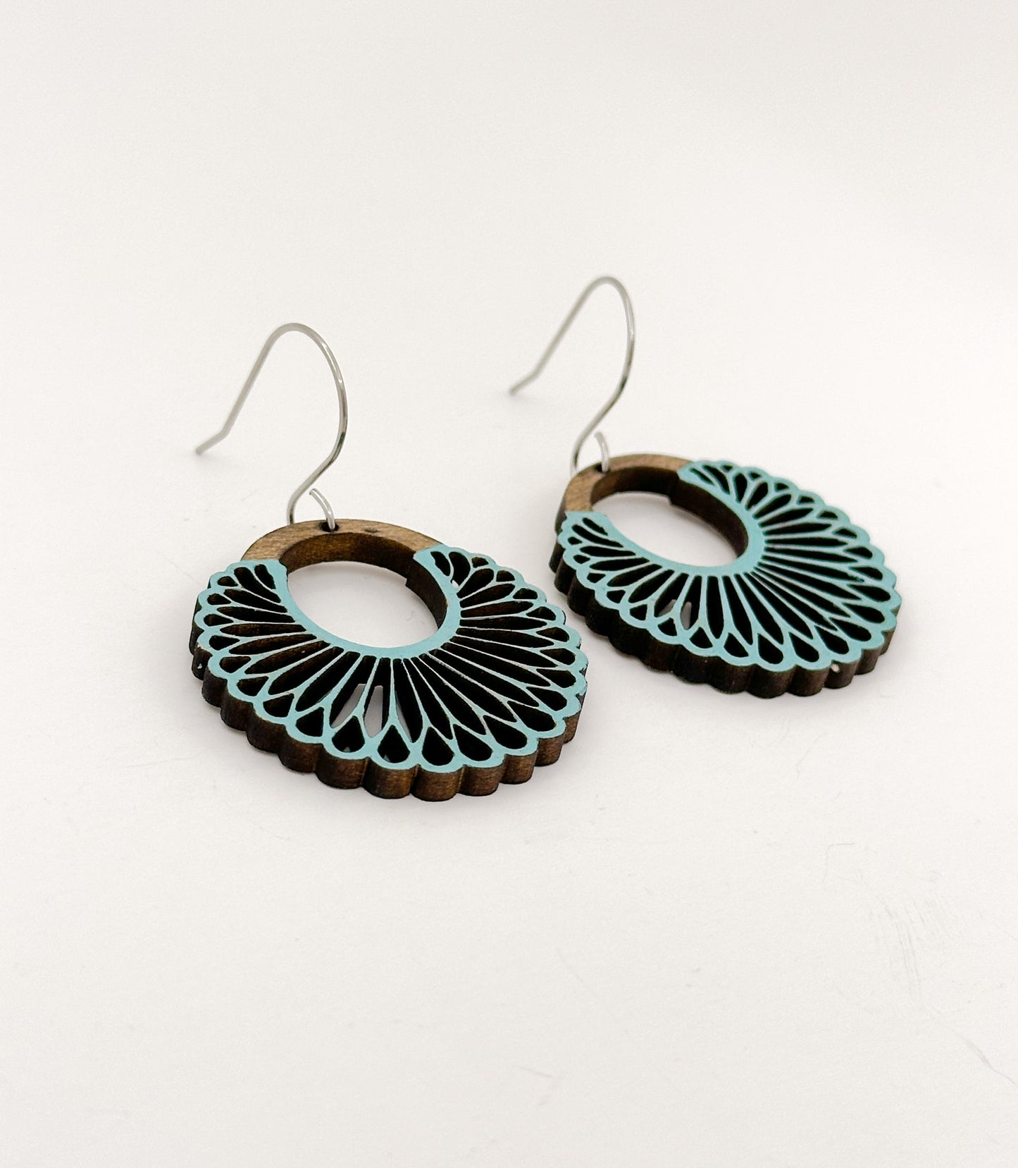 Ornate Fanned Out Cutout Geometric Earrings