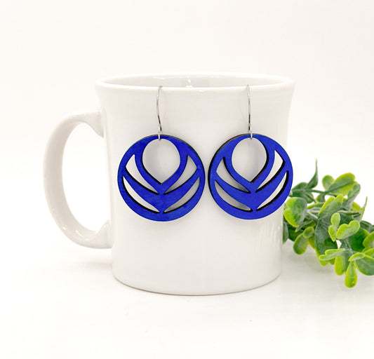 Round Geometric Cutout Earrings