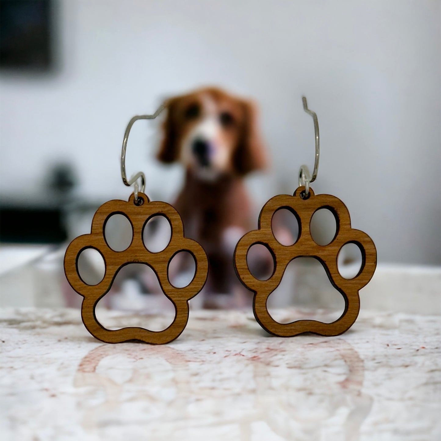 Paw Print Lightweight Statement Earrings