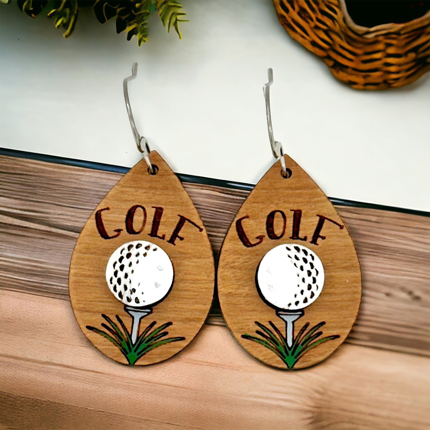 Golf Dangle Earrings Lightweight Earrings