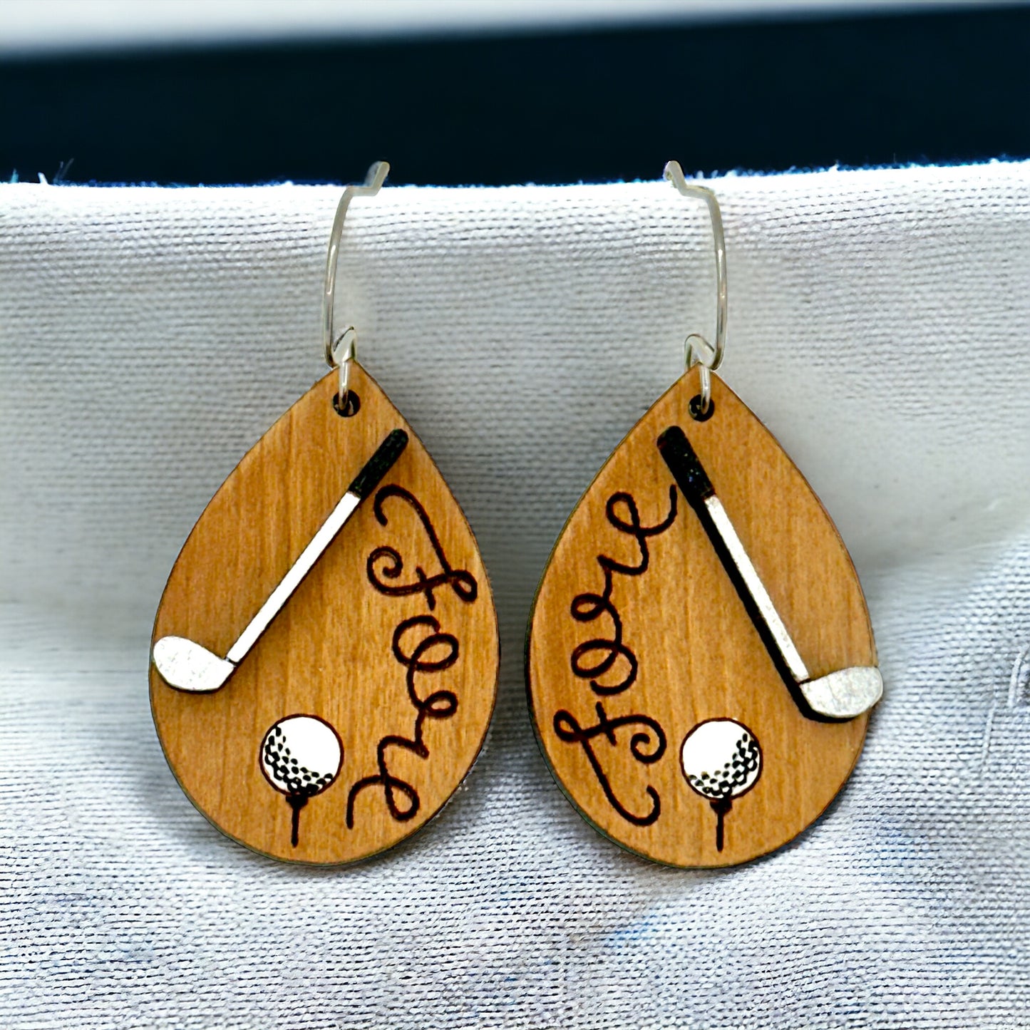 Golf Dangle Earrings "Fore" Lightweight Earrings