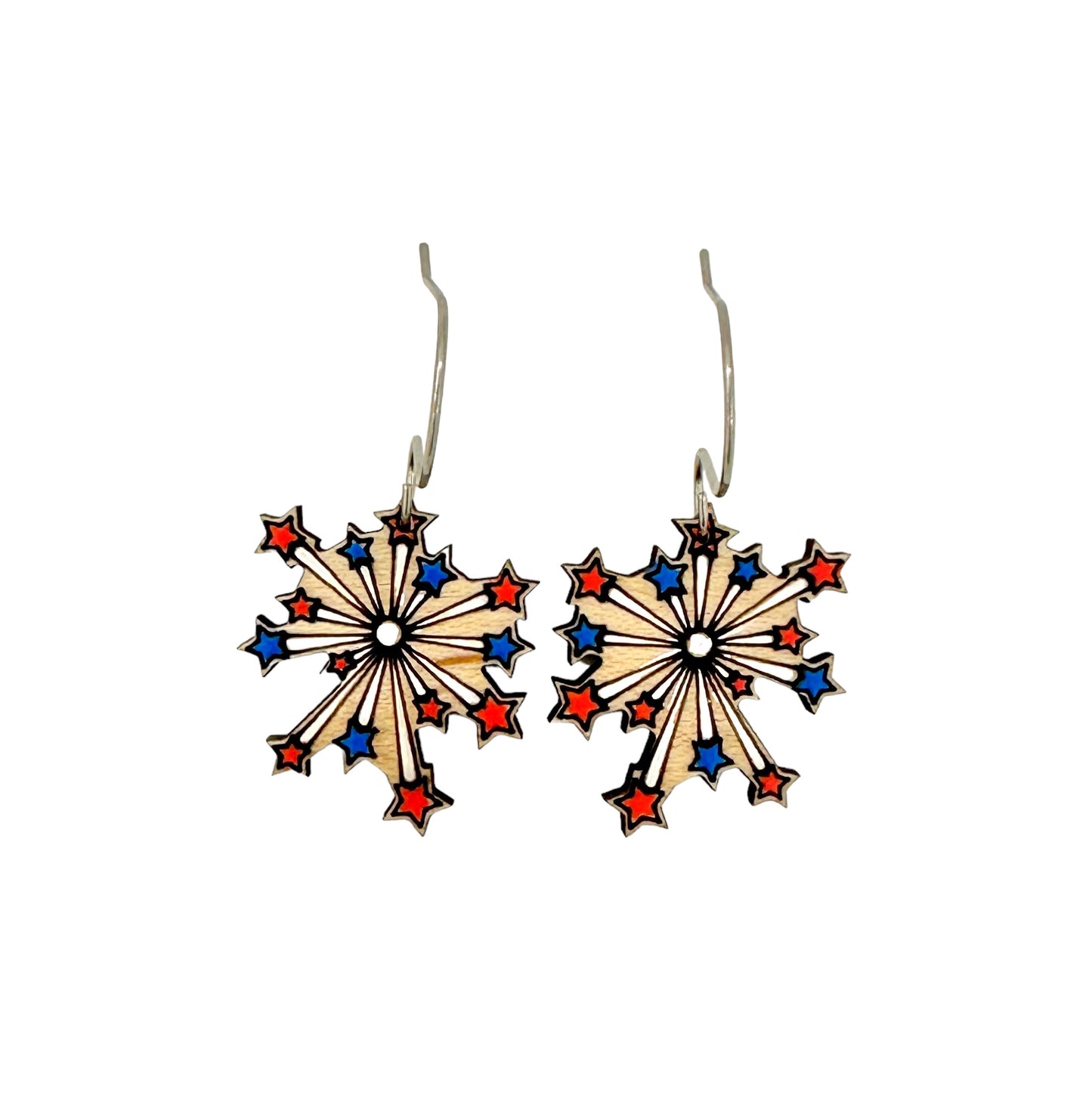 Fireworks 4th of July dangle earrings