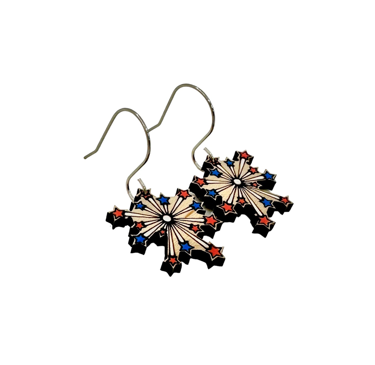 Fireworks 4th of July dangle earrings