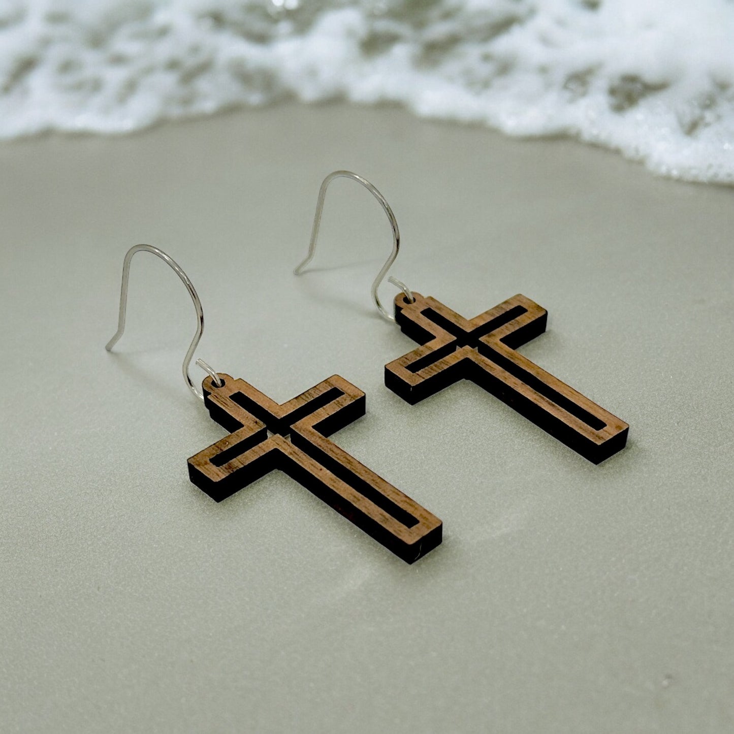 Cross dangle earrings