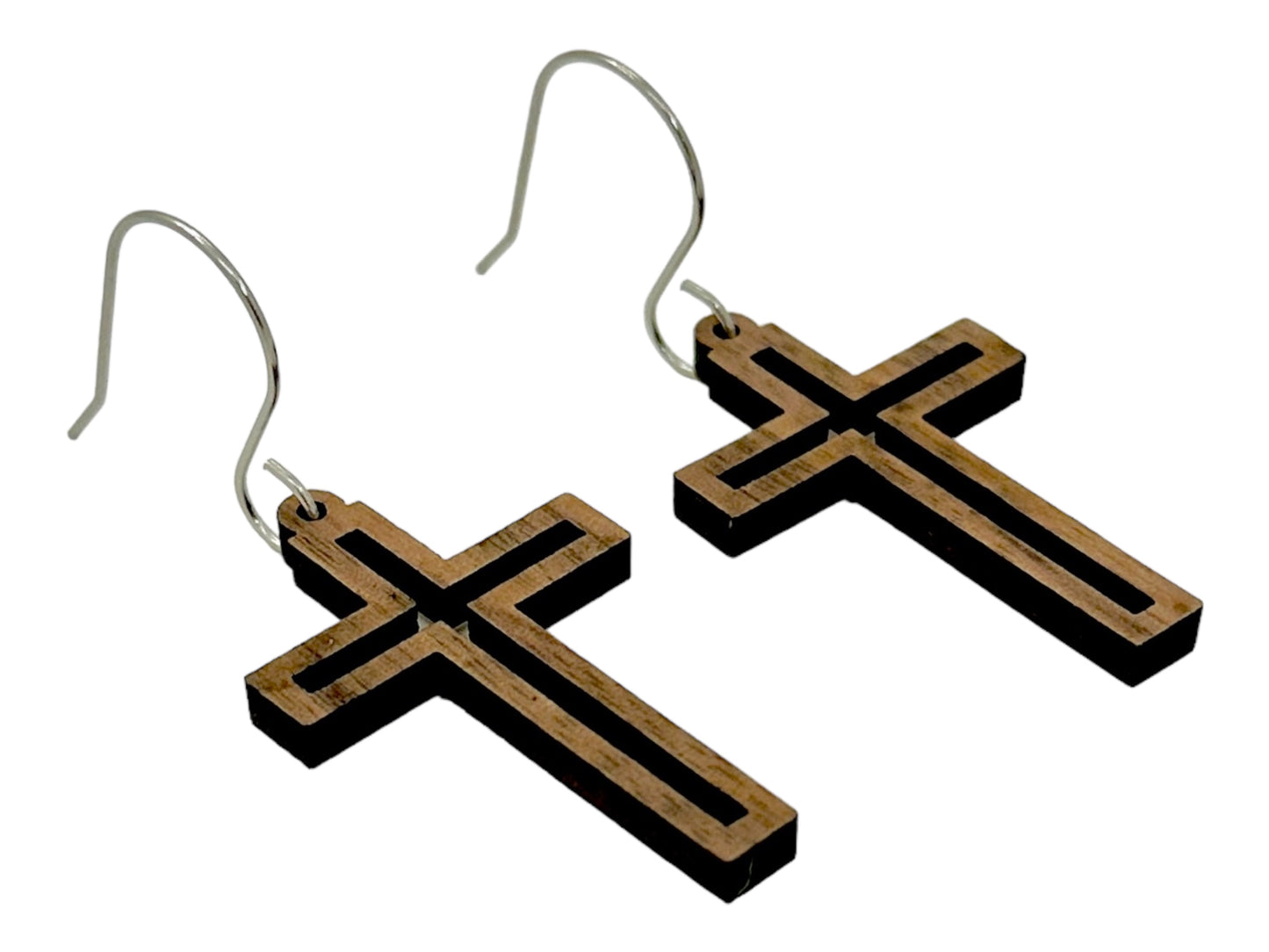 Cross dangle earrings