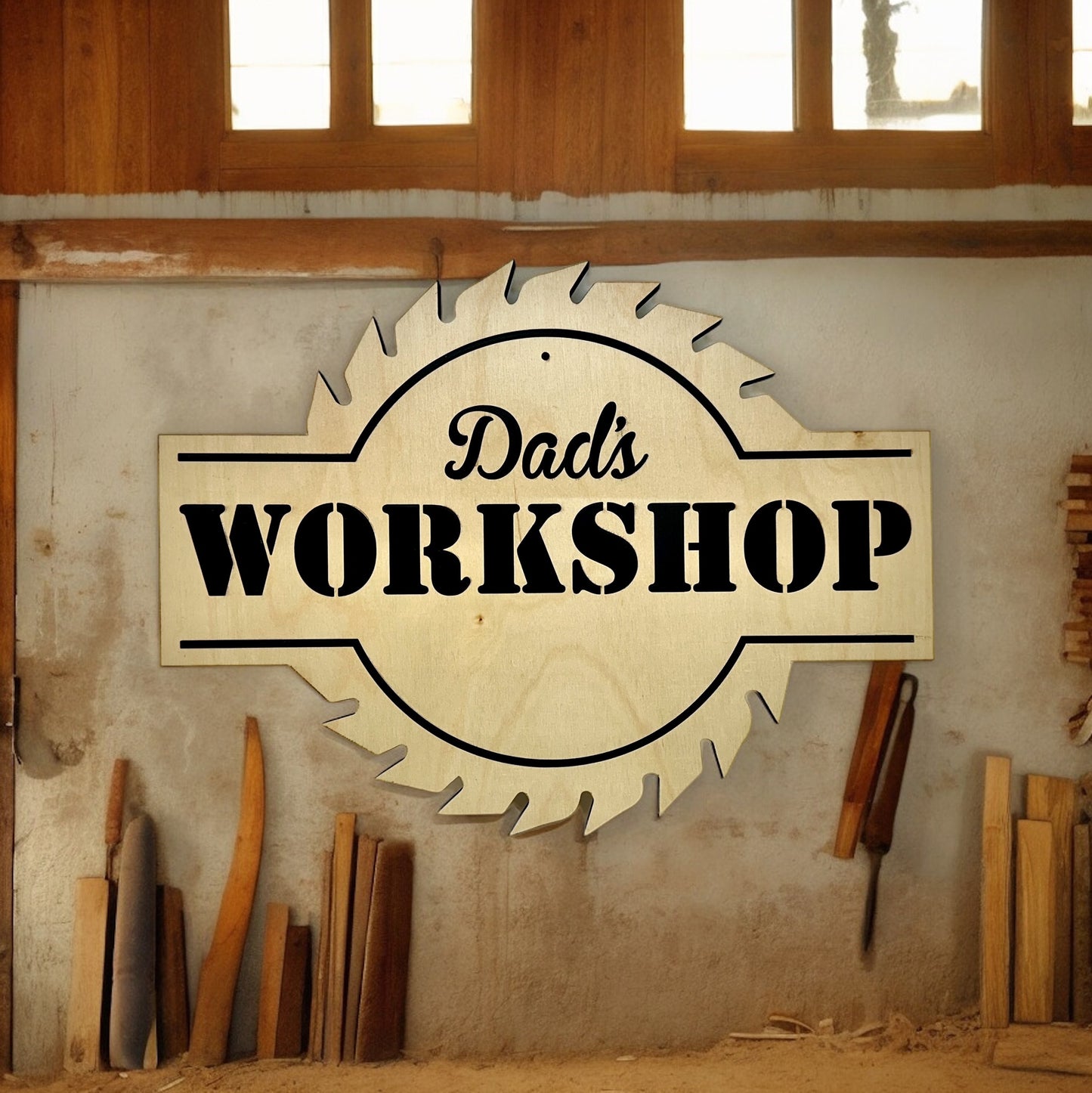 Dad's Workshop Wooden Sign