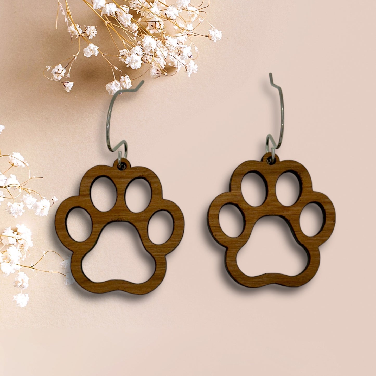 Paw Print Lightweight Statement Earrings