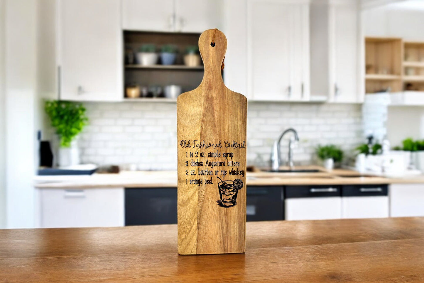 Old Fashioned Recipe engraved mini cutting board