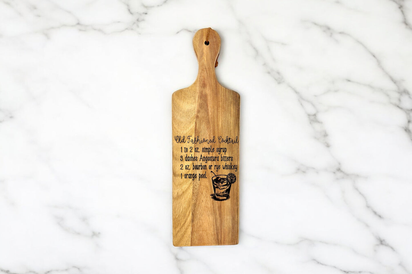 Old Fashioned Recipe engraved mini cutting board