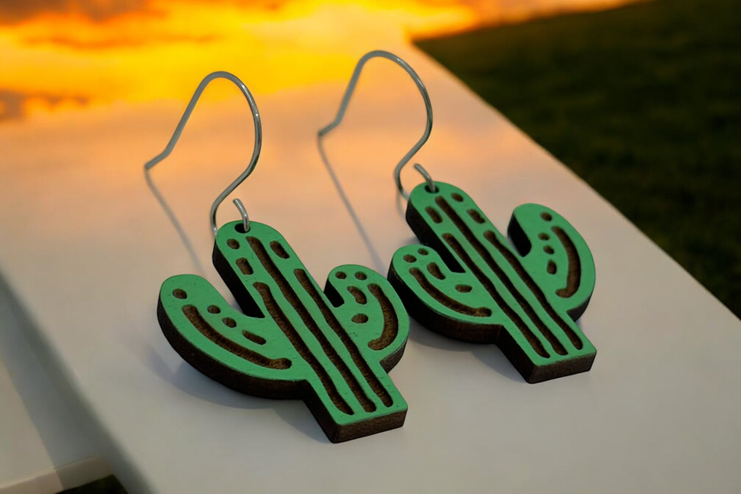 Cactus dangle earrings