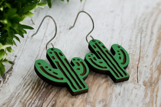 Cactus dangle earrings