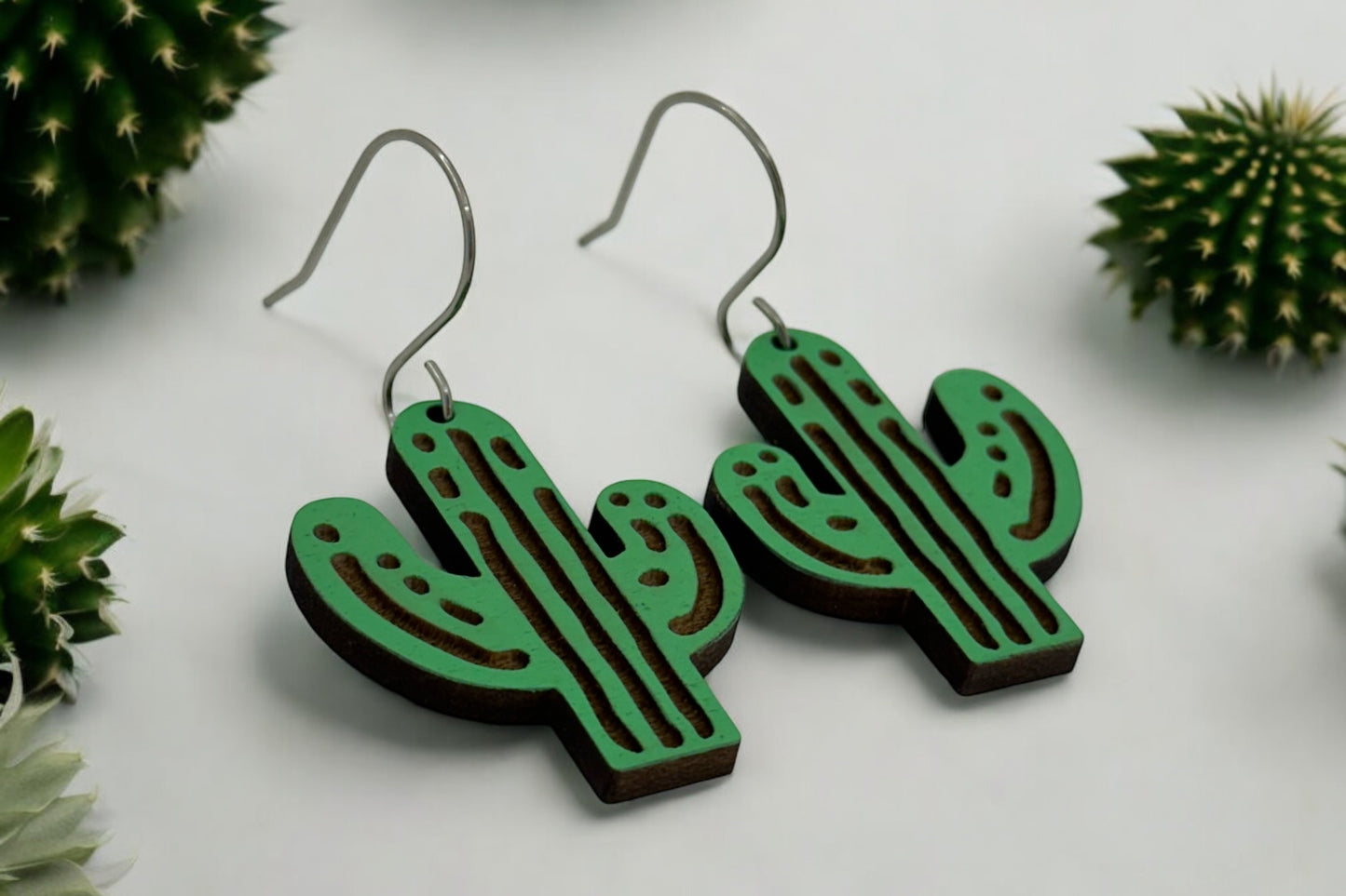 Cactus dangle earrings