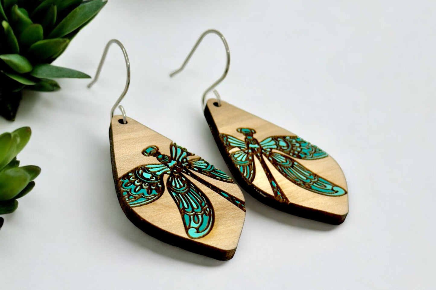 Dragonfly dangle earrings