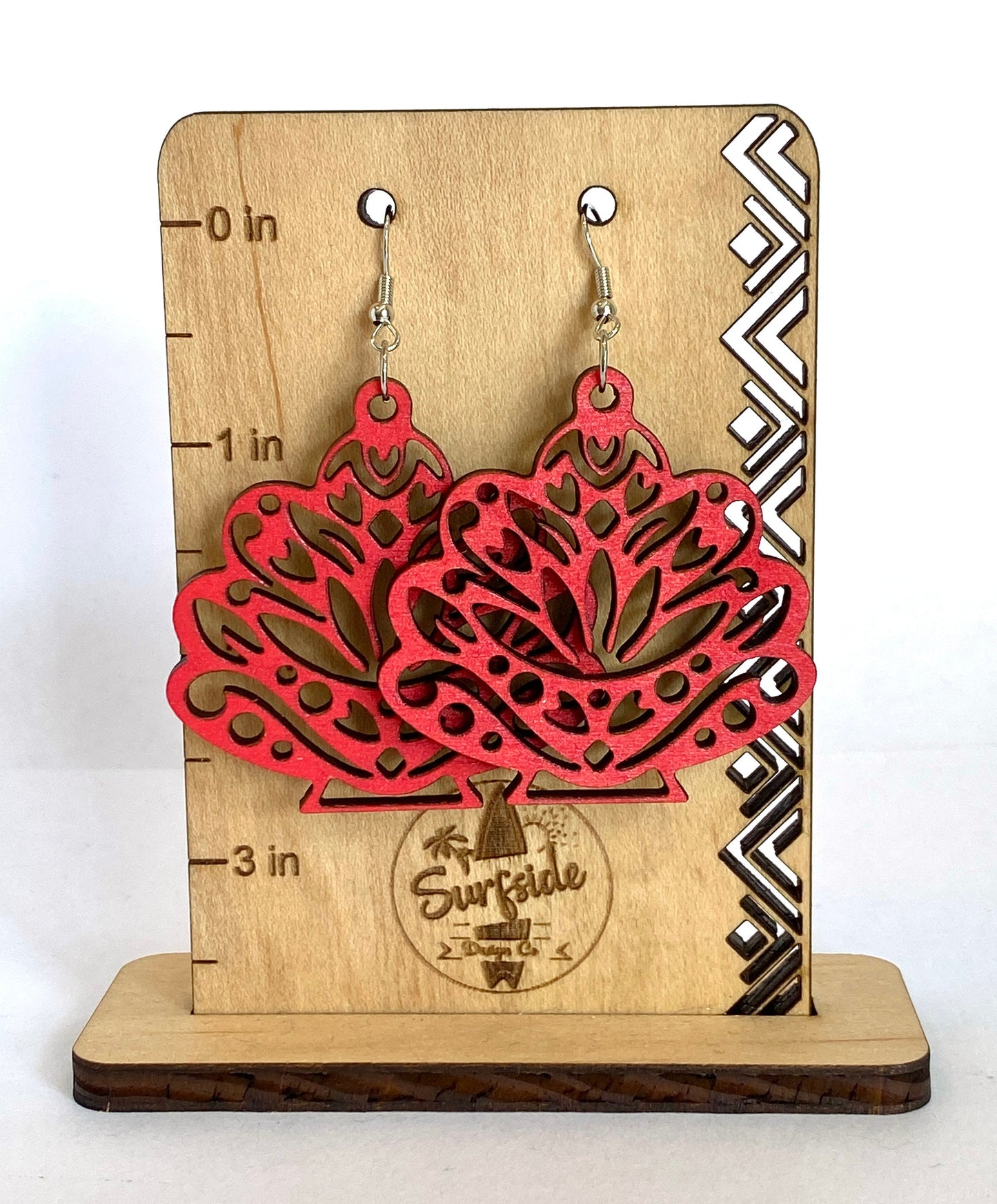 Sea Shell Earrings Red 2