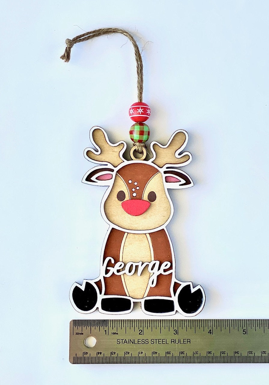 Personalized Reindeer Ornament