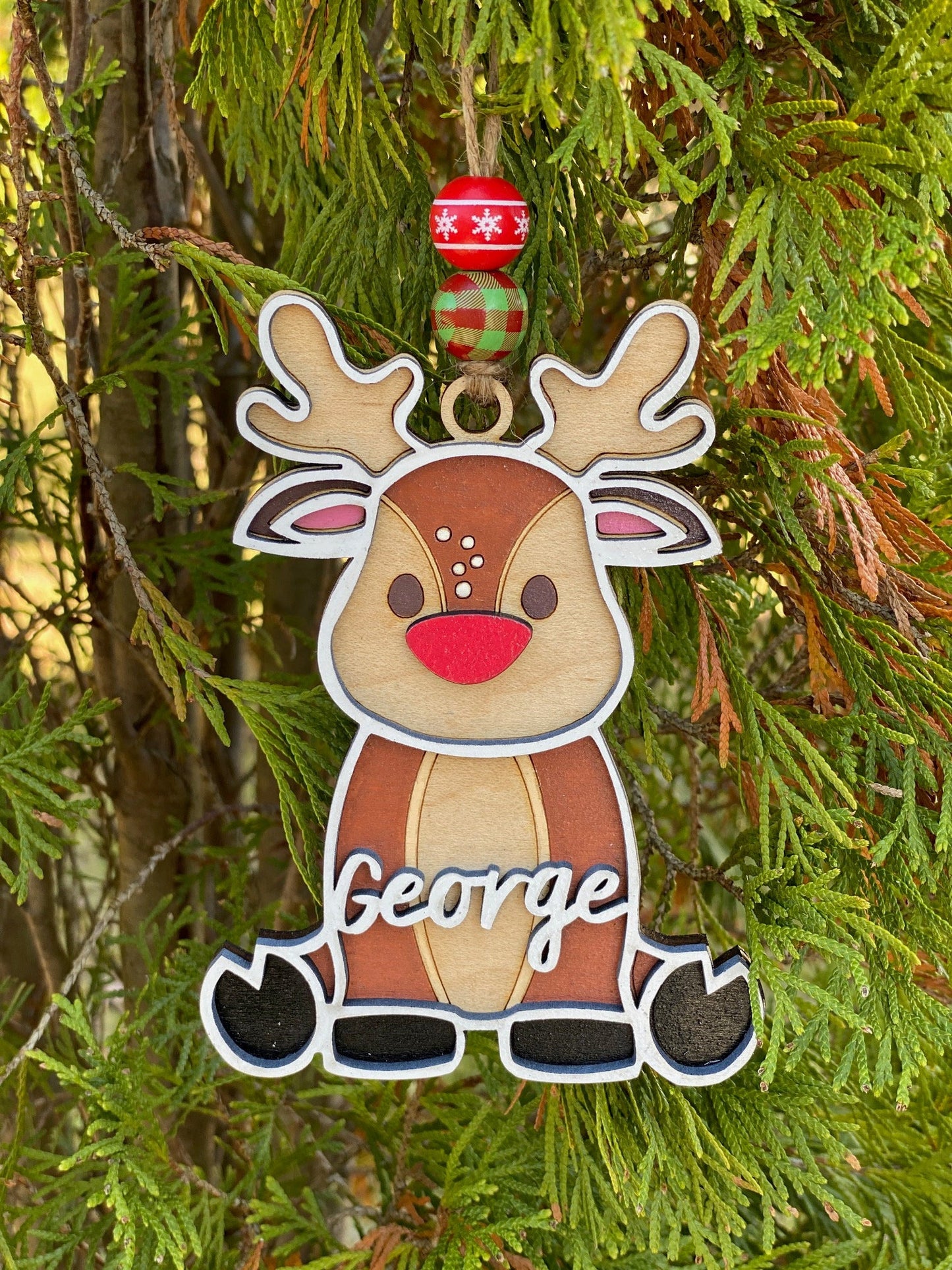 Personalized Reindeer Ornament