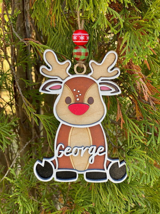 Personalized Reindeer Ornament