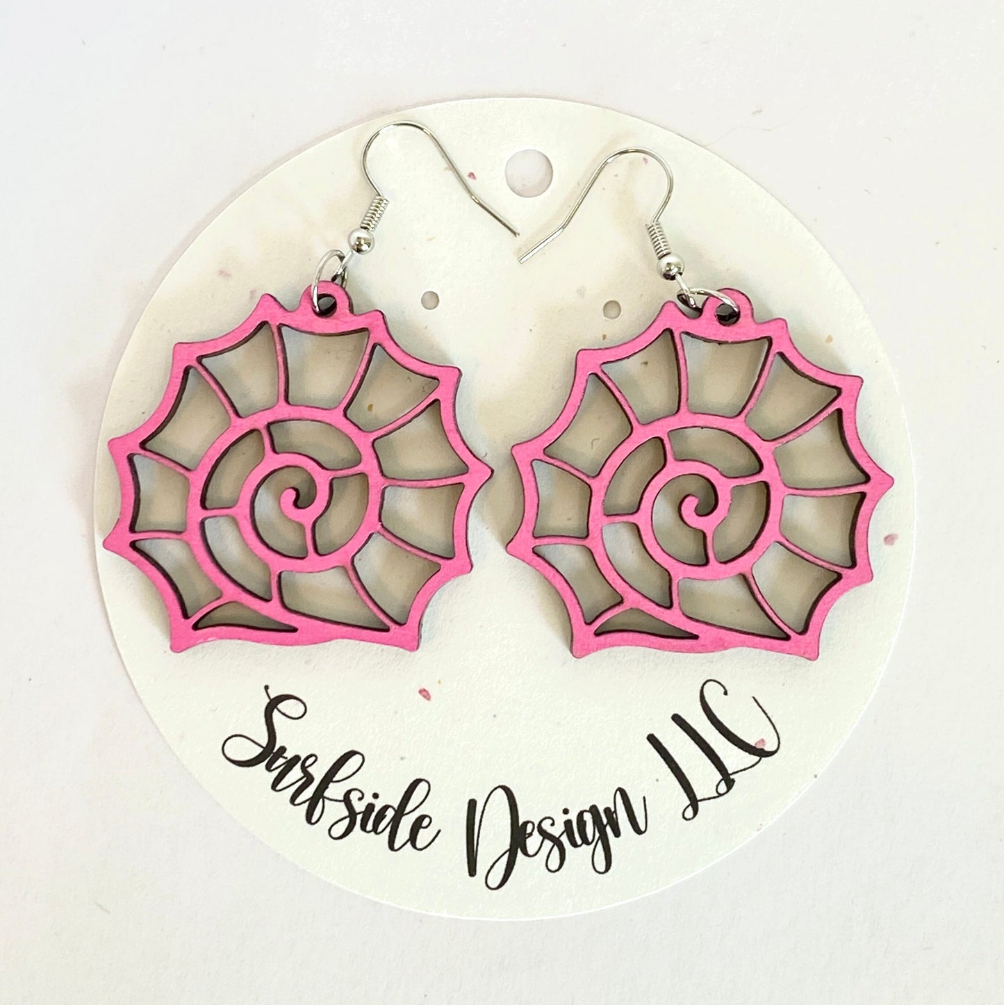 Sea Shell Earrings Pink