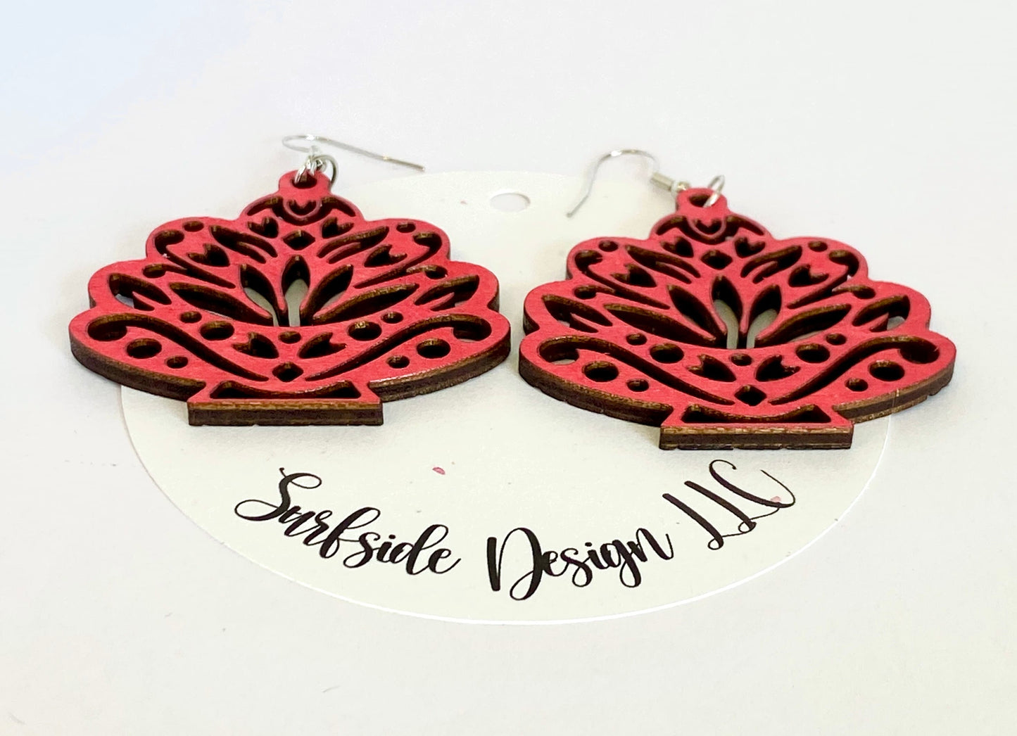 Sea Shell Earrings Red 2