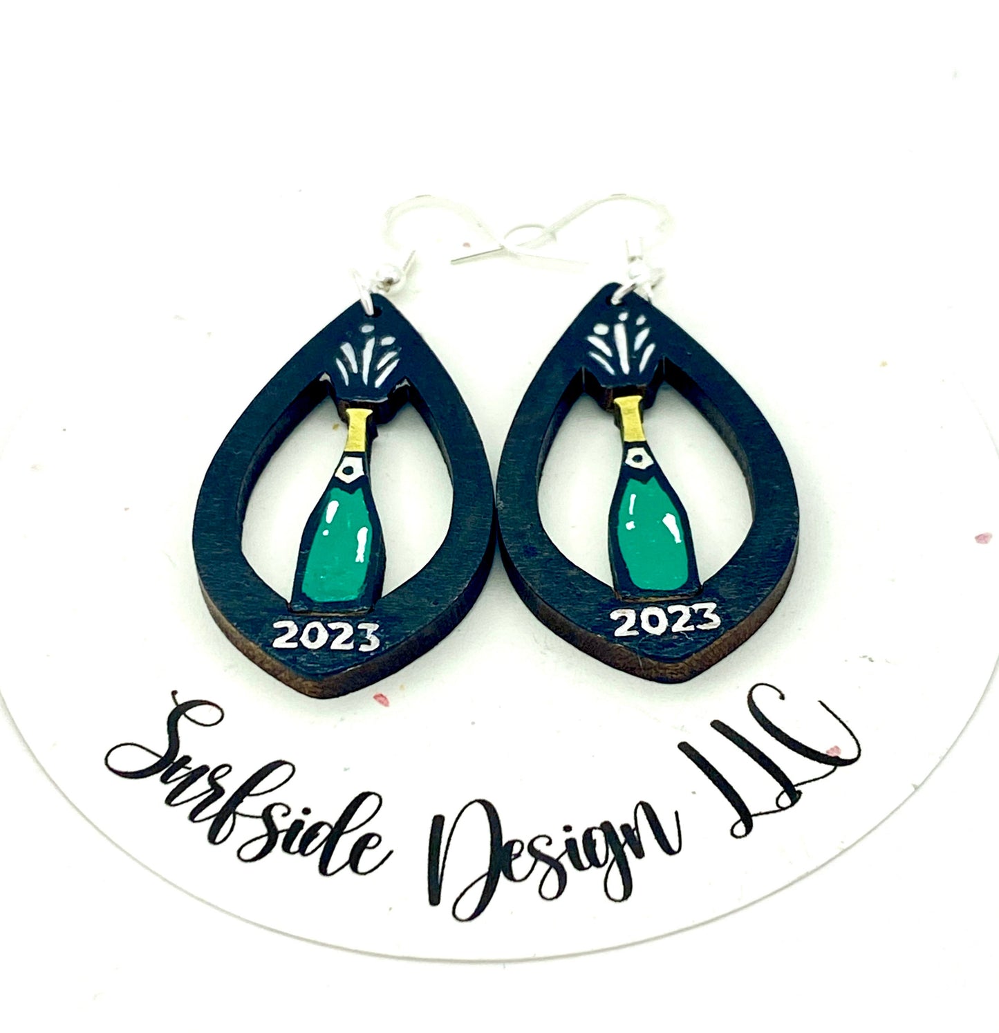 New Year's Eve Champagne Bottle Earrings