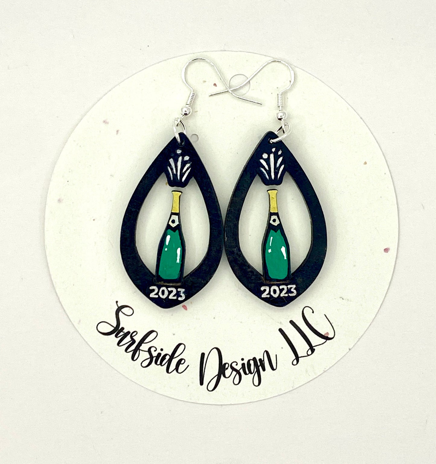 New Year's Eve Champagne Bottle Earrings