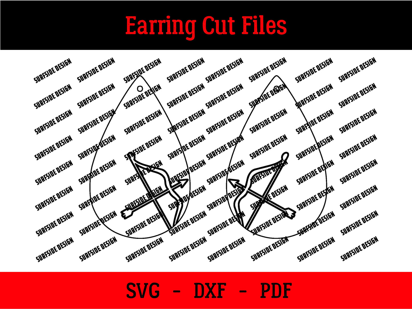 Archery Bow Earrings Laser Cut SVG file