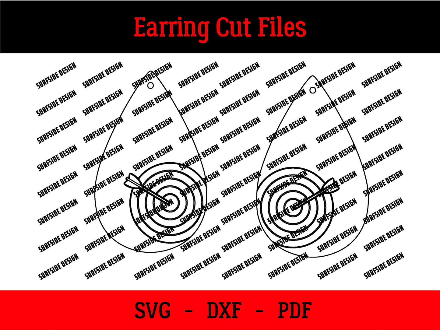 Archery Target Earrings Laser Cut SVG file