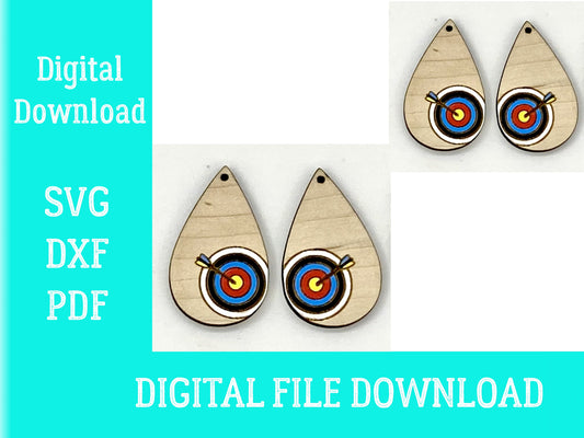 Archery Target Earrings Laser Cut SVG file