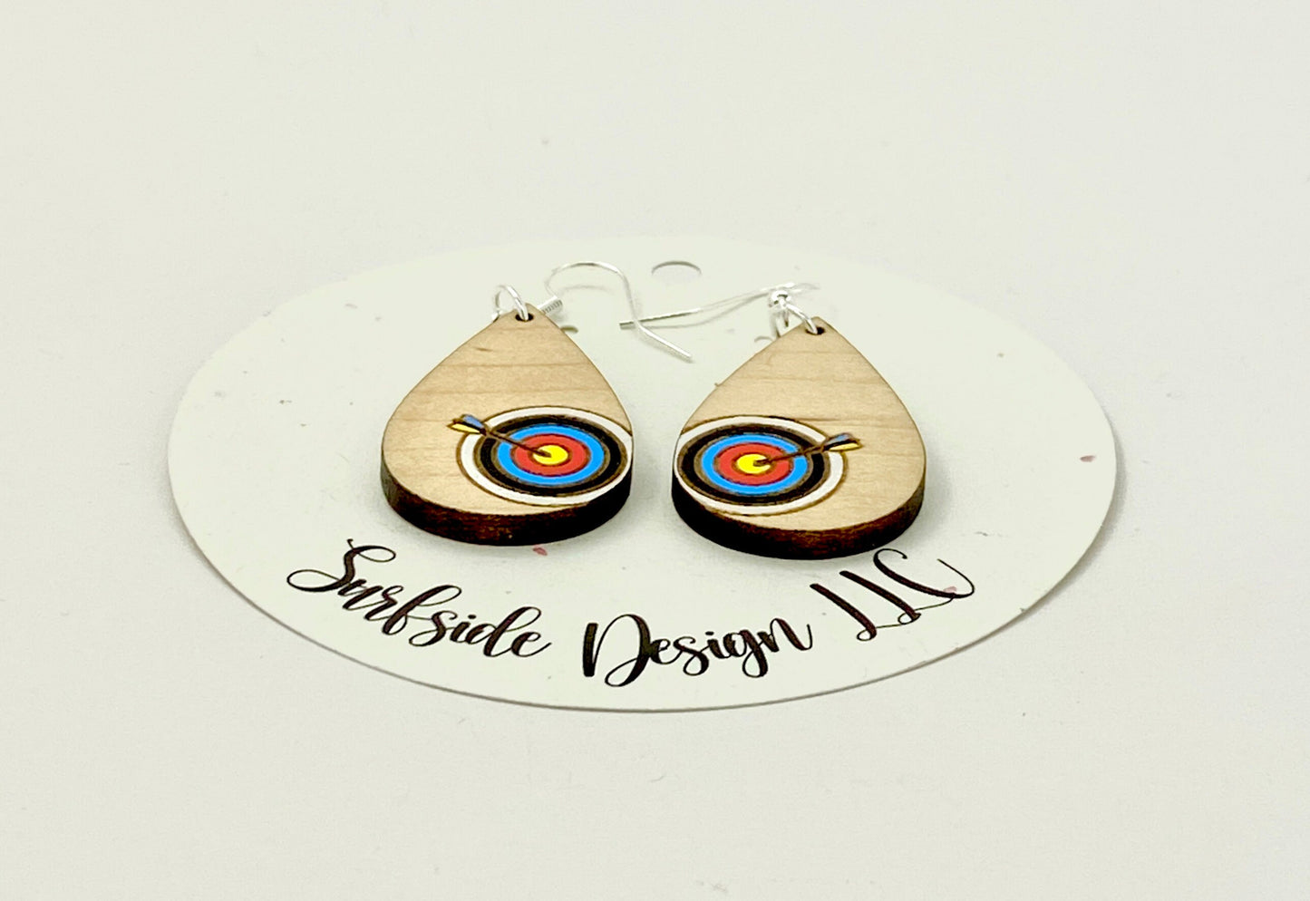 Teardrop Archery Target Earrings