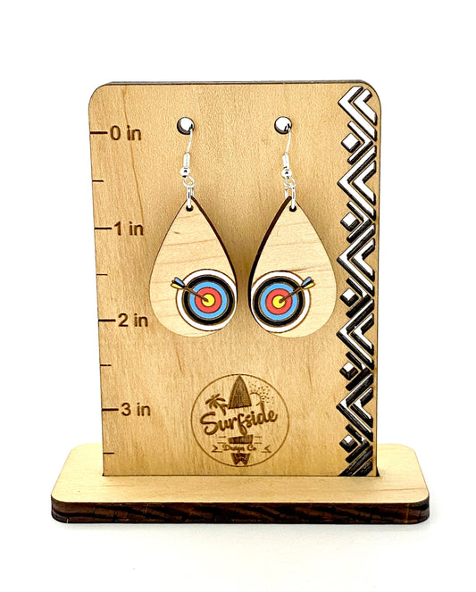 Teardrop Archery Target Earrings