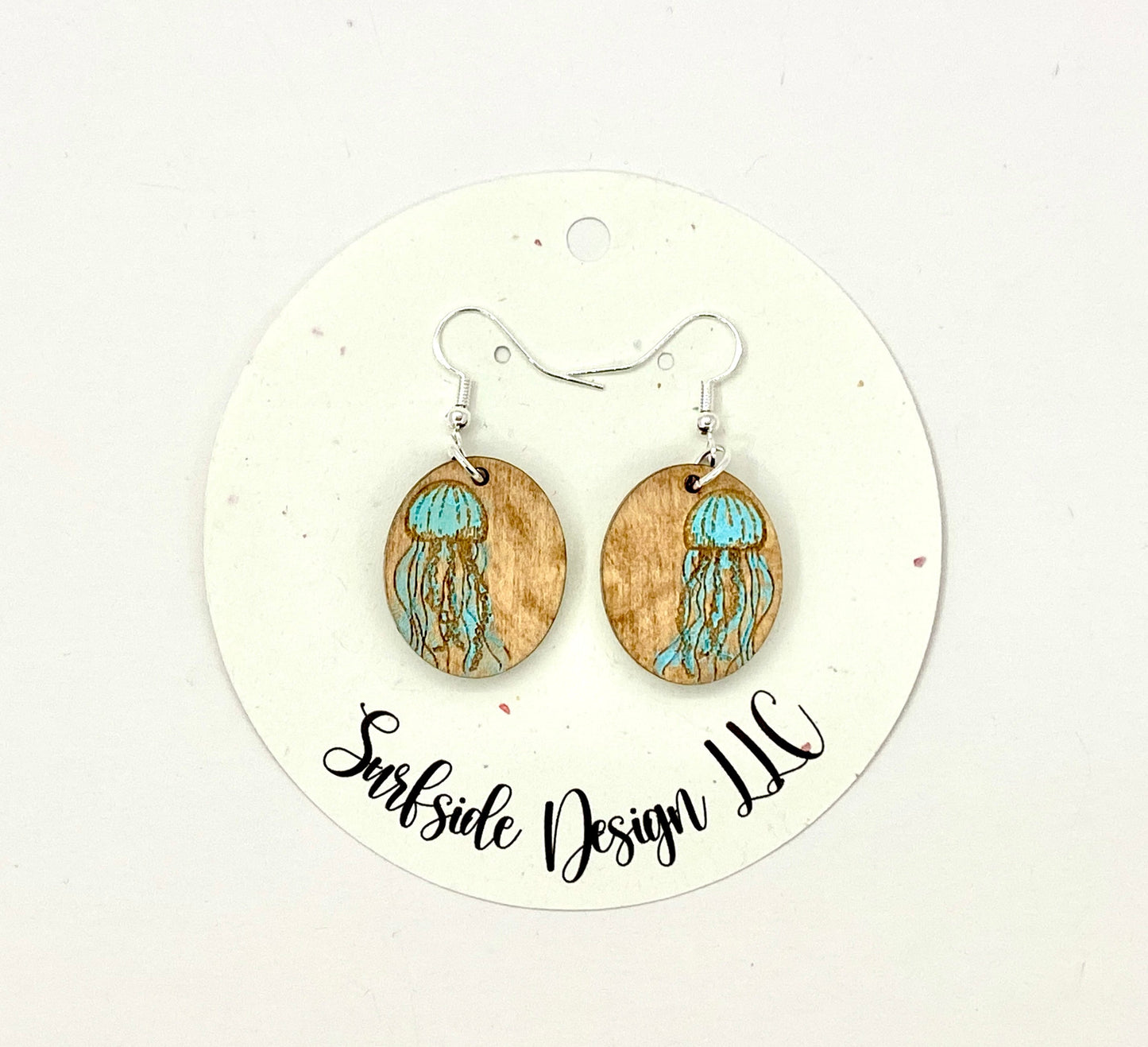 Jellyfish Oval Dangle Earrings