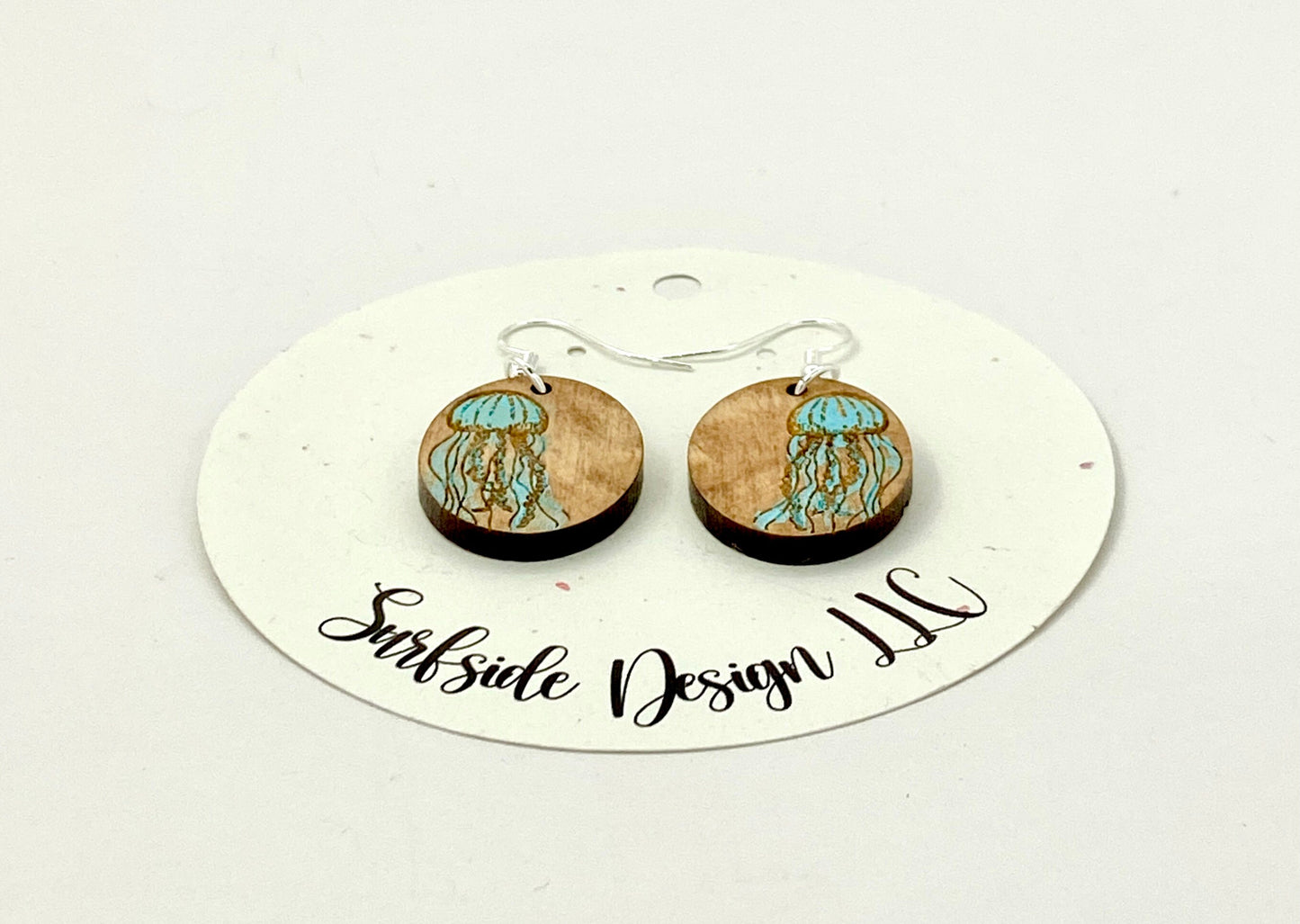 Jellyfish Oval Dangle Earrings