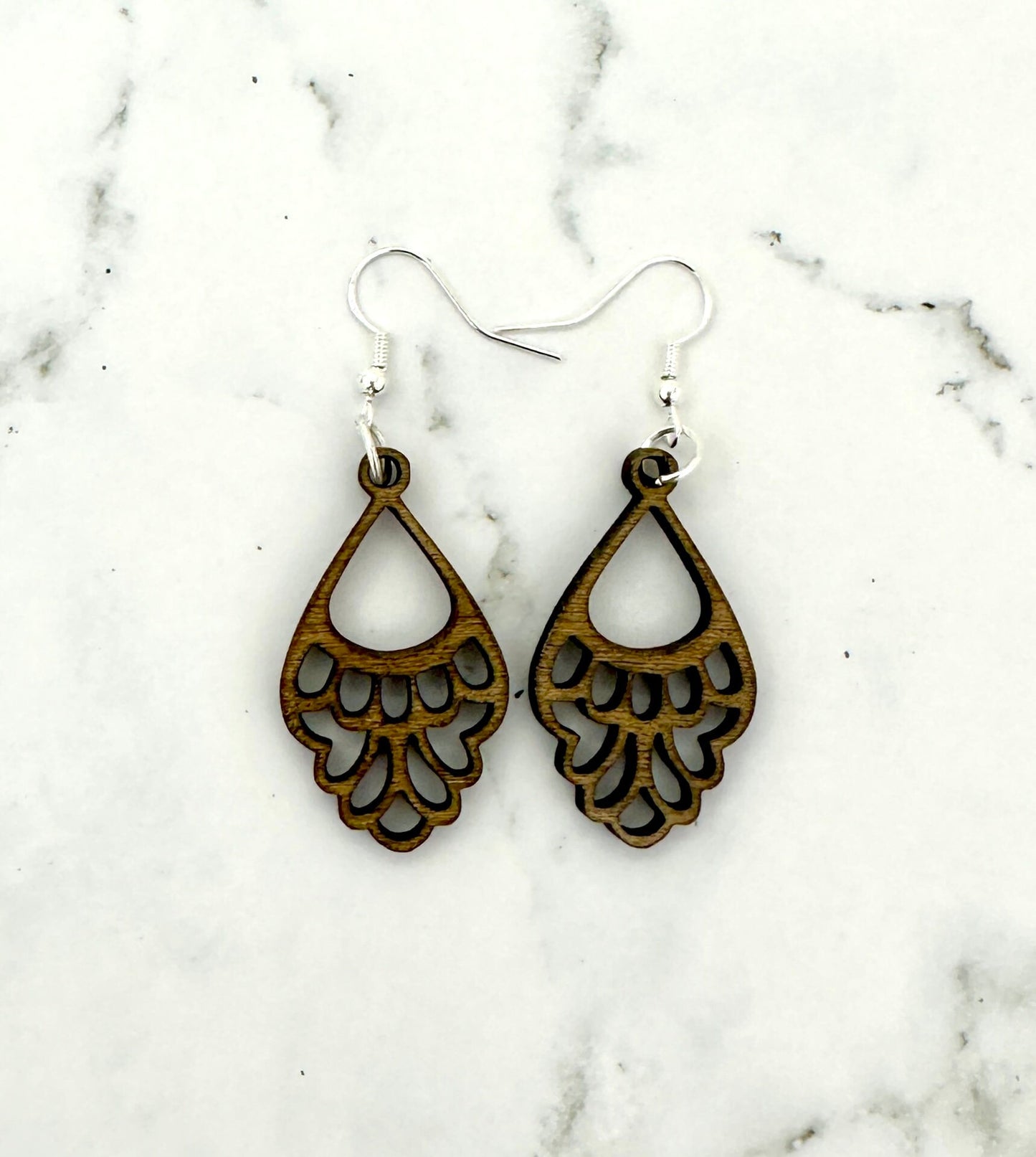 Abstract Wooden Cutout Earrings