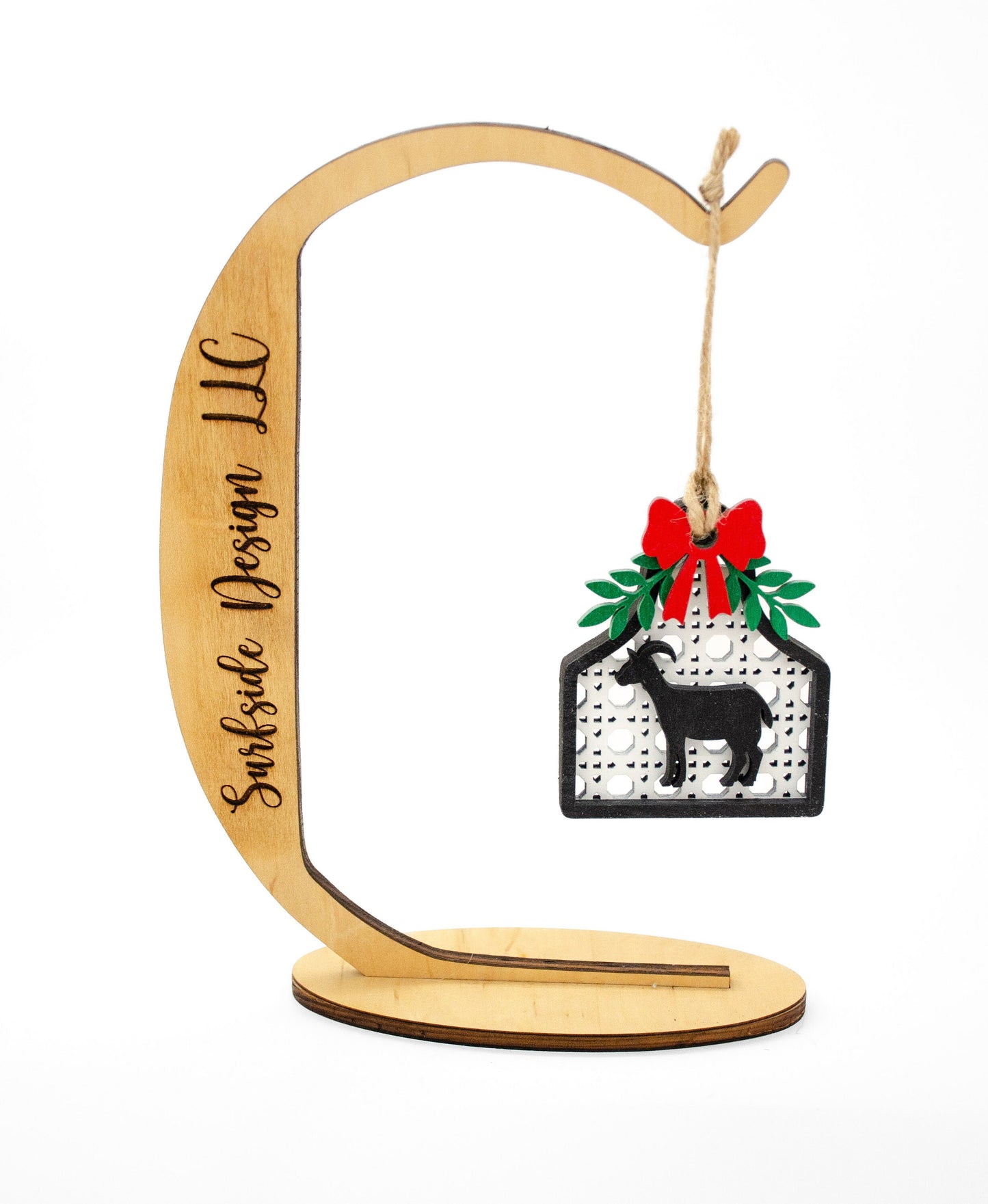 Farm Goat Rattan Ornament