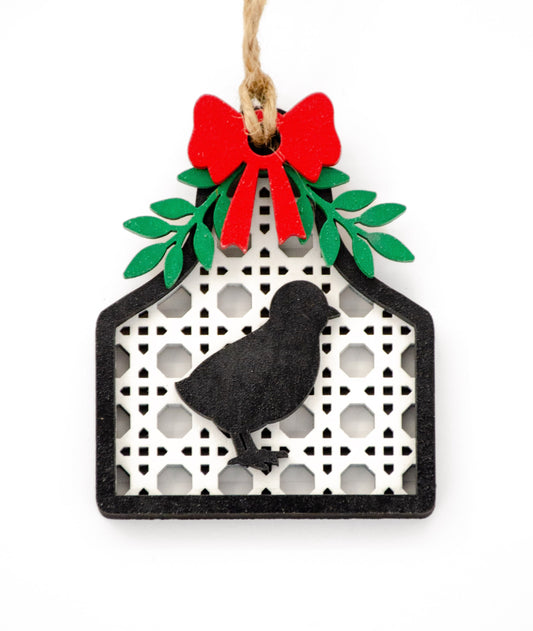 Farm Chick Rattan Ornament