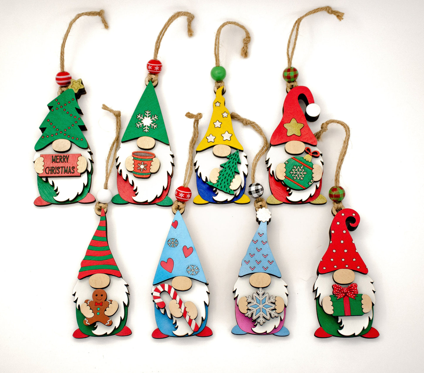 Gnome Holding Merry Christmas Sign Ornament