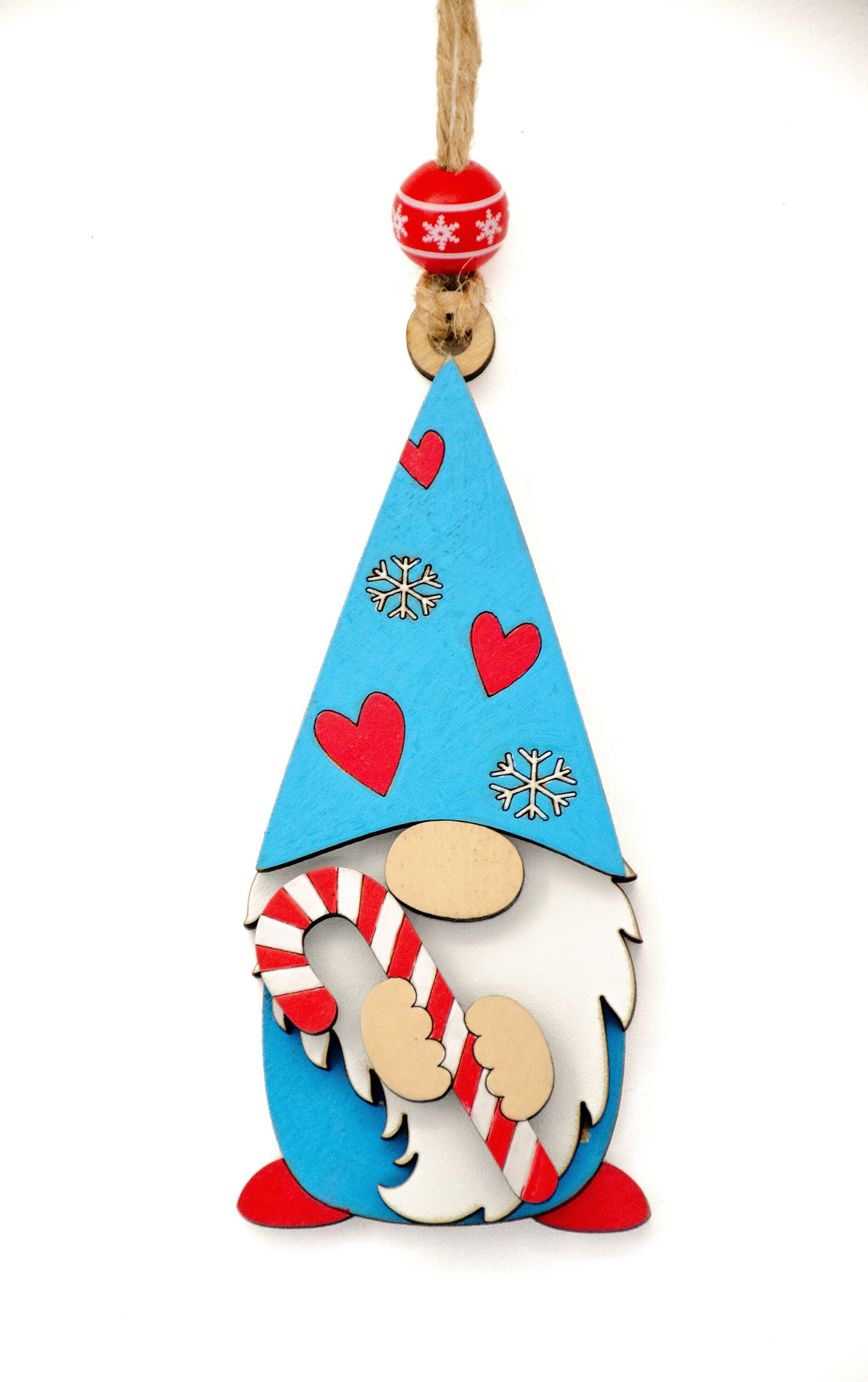 Gnome Holding Candy Cane Ornament