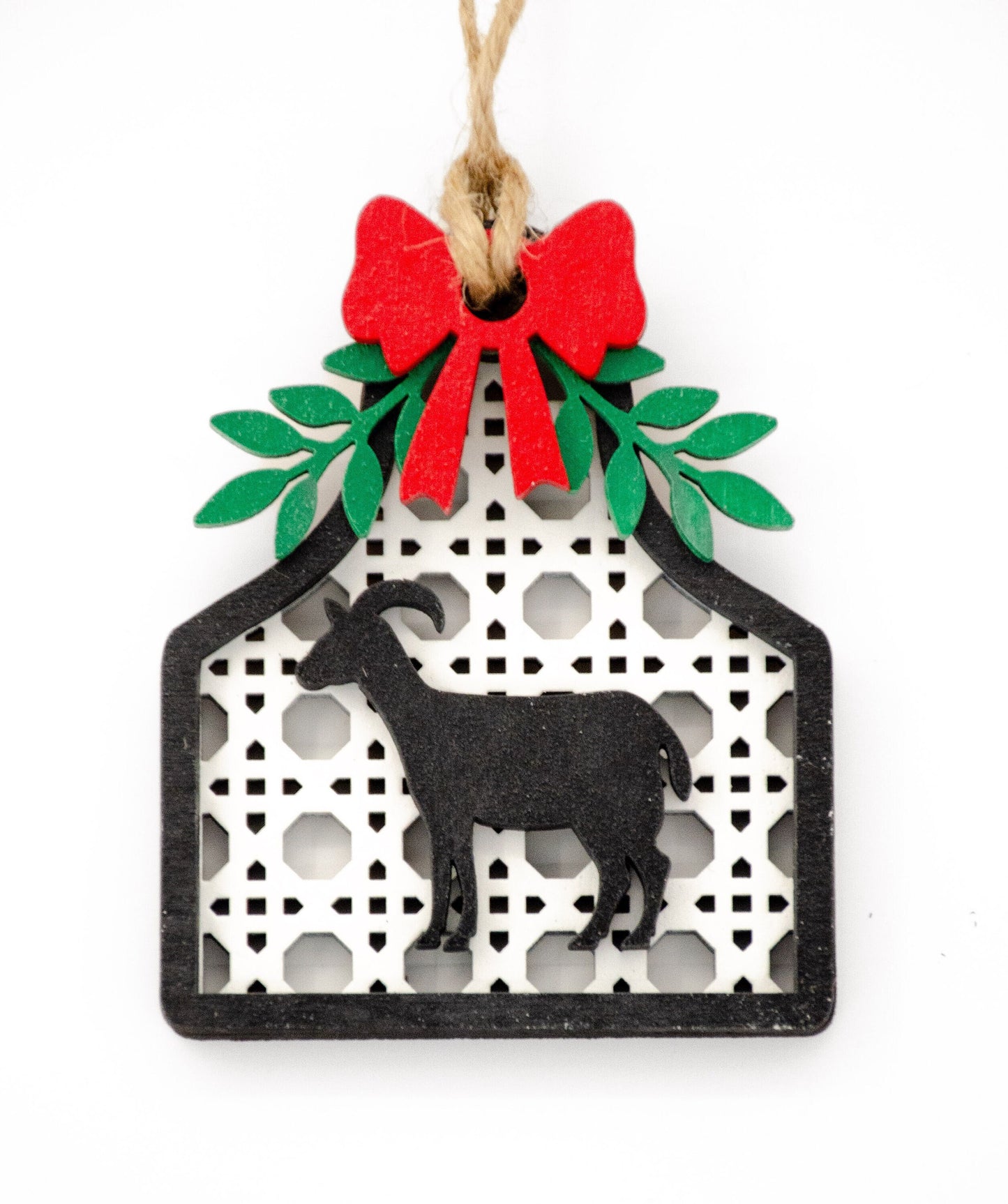 Farm Goat Rattan Ornament