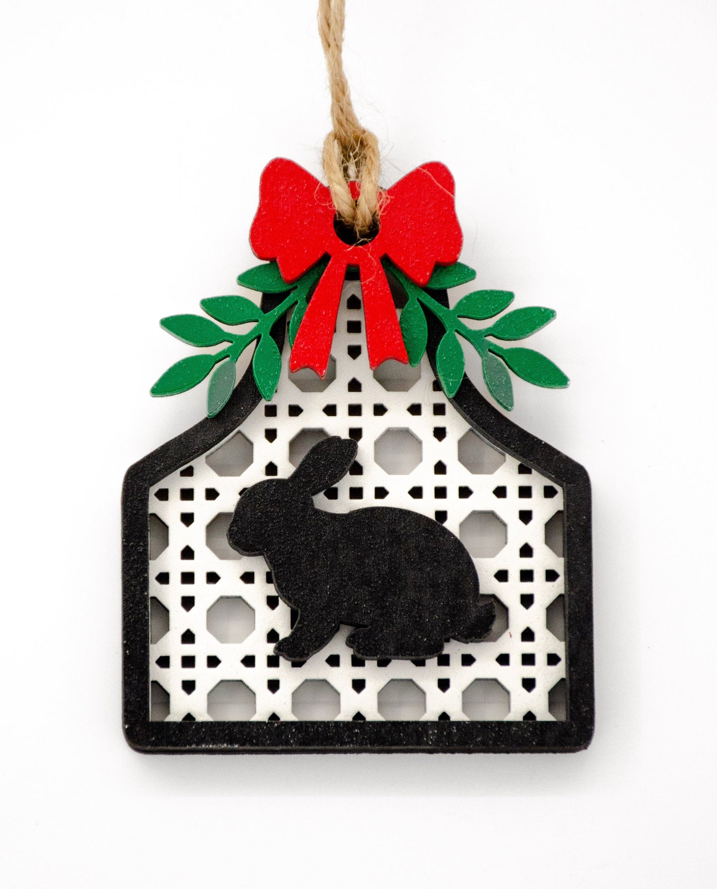 Farm Rabbit Rattan Ornament