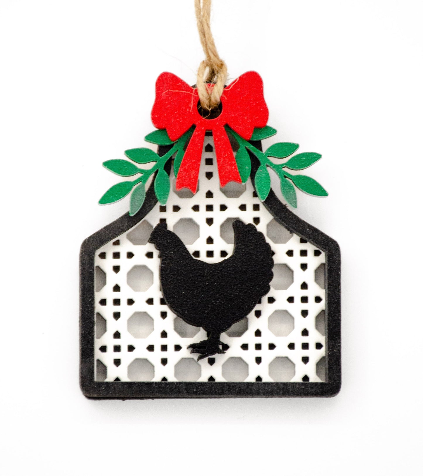 Farm Hen Rattan Ornament